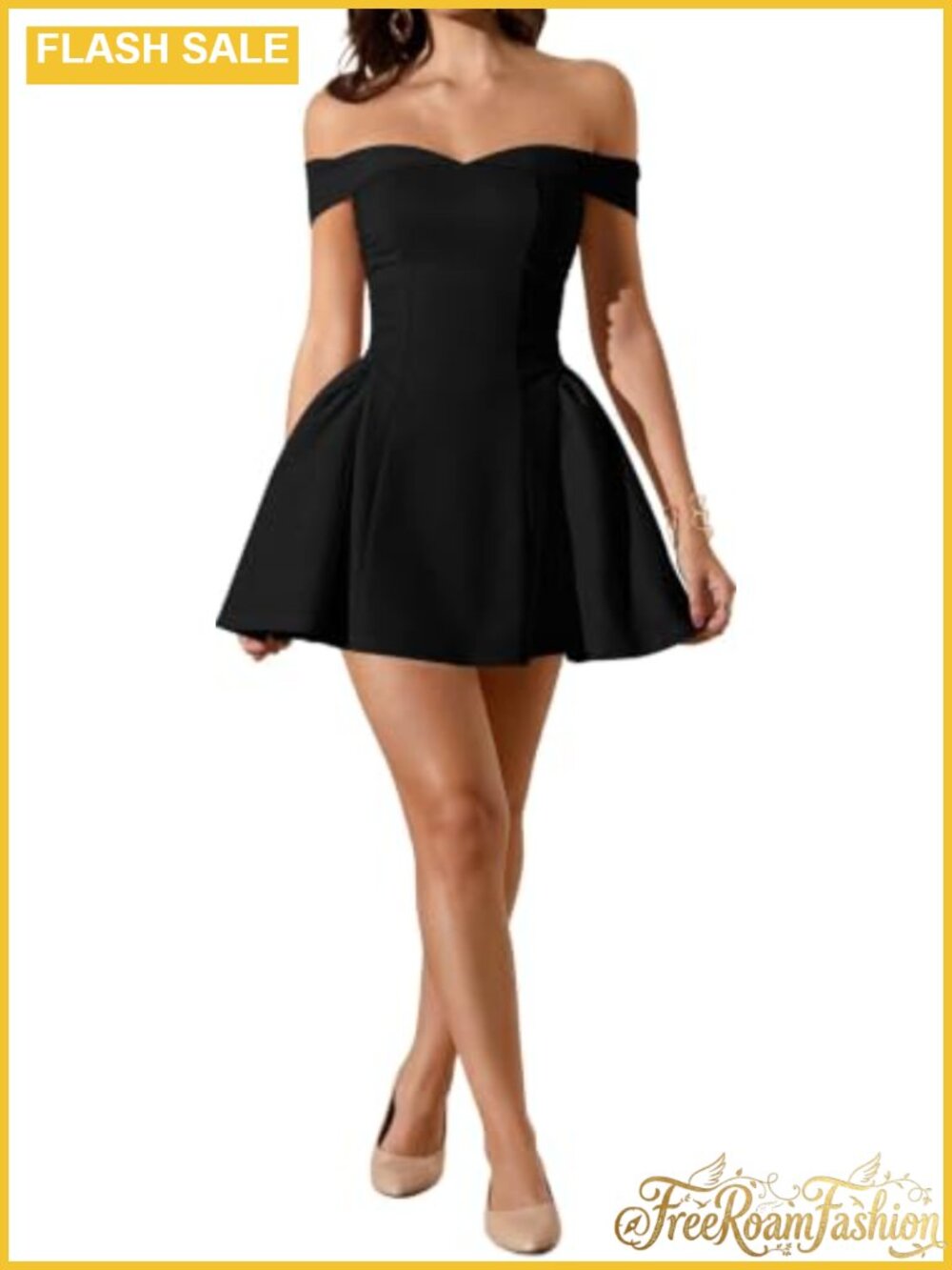 Off Shoulder A-Line Mini Dress Sleeveless Ruched Party Club